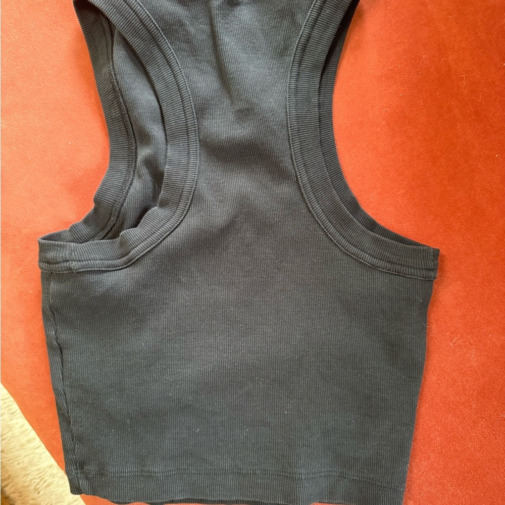 Tibi Black Ribbed High-Neck Tank - Picture 2 of 3